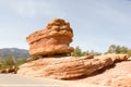 The famous Balanced Rock in Garden of the Gods, Colorado Springs, Colorado, USA