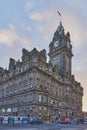 Famous Balmoral Hotel on the Princess Street in downtown Edinburgh Royalty Free Stock Photo