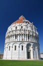 The famous baptistery on Square of Miracles in Pisa, Italy