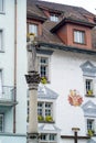 Barfusser Brunnen fountain in old city, Lucerne, Switzerland