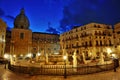 Famous baroque Fountain of shame on Piazza Pretoria, Palermo, Sicily, Italy