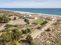 Famous Barril Beach next to Tavira, Algarve, Portugal