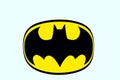 The famous Batman logo isolated on white background.