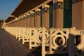 The famous beach cabins of the promenade des Planches in Deauville in France Royalty Free Stock Photo