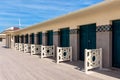 The famous beach cabins of the promenade des Planches in Deauville in France Royalty Free Stock Photo