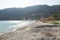 Famous Beach With Wind Surfing In the Greek Island Lefkada