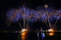 The famous beautiful Dadaocheng fireworks show at night in Taipei