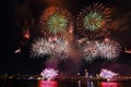 The famous beautiful Dadaocheng fireworks show at night in Taipei