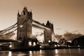 Famous and Beautiful Evening View of Tower Bridge, London, UK Royalty Free Stock Photo