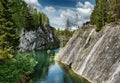 Famous beautiful marble quarry in Karelia.