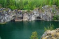 Famous beautiful marble quarry Ruskeala, Karelia