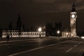 Famous and Beautiful night view to Big Ben and Houses of Parliament from Westminster Bridge, London, UK Royalty Free Stock Photo