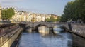 The famous and beautiful small bridge over the Seine river in Paris, this is a beautiful bridge of the Parisian city. Concept