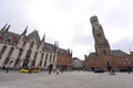 Famous Belfry of Bruges and Provincial Court at Grote Markt in Bruges