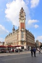 Famous belfry tower of Chamber of Commerce and Industry building in Lille