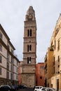 The famous bell tower of the Cathedral of Gaeta in Italy Royalty Free Stock Photo