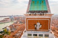 Famous bell tower of St Mark's Basilica and Loggetta at Piazza San Marco in Venice, Italy Royalty Free Stock Photo