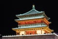 Famous Bell Tower in the Xi`an city, China. Xi`an is capital of