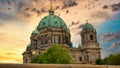 The famous Berliner Dom Berlin Cathedral in Berlin at sunset