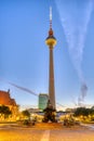 The famous Berliner Fernsehturm before sunrise