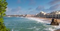 Famous Biarritz beach with ocean waves Royalty Free Stock Photo