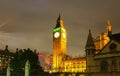 The Big Ben clock tower at night, London, UK. Royalty Free Stock Photo