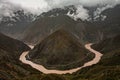 The famous Great Bend of the Jinsha River is a famous scenic spot on the Yangtze River Royalty Free Stock Photo