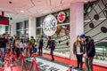 The Famous Big Piano in Fao Schwarz. Popular Grand Floor Keyboard Inside the Toy Store. New York City, USA Royalty Free Stock Photo