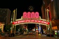 Famous The Biggest Little City in the World sign over Virginia street in Reno, Nevada