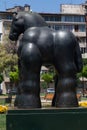 Famous black Horse with Bridle sculpture in Santiago, Chile