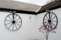 Iron wheels at Gretna Green, a world famouse wedding venue.