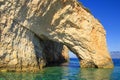 Famous blue caves view on Zakynthos island. Greece. Royalty Free Stock Photo