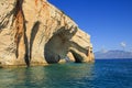 Famous blue caves view on Zakynthos island. Greece. Royalty Free Stock Photo