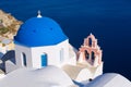 Famous blue church on Santorini island Royalty Free Stock Photo