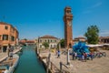 The famous blue glass sculpture display by Simone Cenedes in Murano island