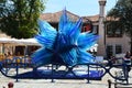 The Famous Blue Glass Sculpture Display by Simone Cenedes in Murano Island located in the Venetian Laguna, Murano, Venice, Italy