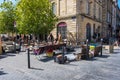 Famous Bordeaux flea market Marche Aux Puces in sunday on Place near Saint Michel basilica, Aquitaine, France