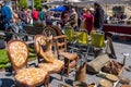 Famous Bordeaux flea market Marche Aux Puces in sunday on Place near Saint Michel basilica, Aquitaine, France