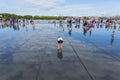 Famous Bordeaux water mirror full of people