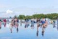 Famous Bordeaux water mirror full of people