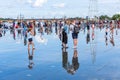 Famous Bordeaux water mirror full of people