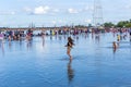 Famous Bordeaux water mirror full of people