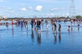 Famous Bordeaux water mirror full of people