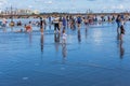 Famous Bordeaux water mirror full of people