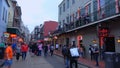 Famous Bourbon Street in New Orleans French Quarter - NEW ORLEANS, USA - APRIL 17, 2016 - travel photography