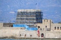 The famous Bourtzi, a Venetian water fortress at the entrance of the harbour in Nafplio seaside city in Argolis, Peloponnese,