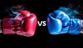 Famous boxing match poster two gloves with vs symbolize an epic battle in the ring