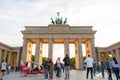 Famous Brandenburg Gate in Berlin. Architectural monuments of Germany