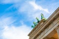 Famous Brandenburg Gate in Berlin. Architectural monuments of Germany