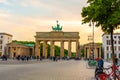 Famous Brandenburg Gate in Berlin. Architectural monuments of Germany